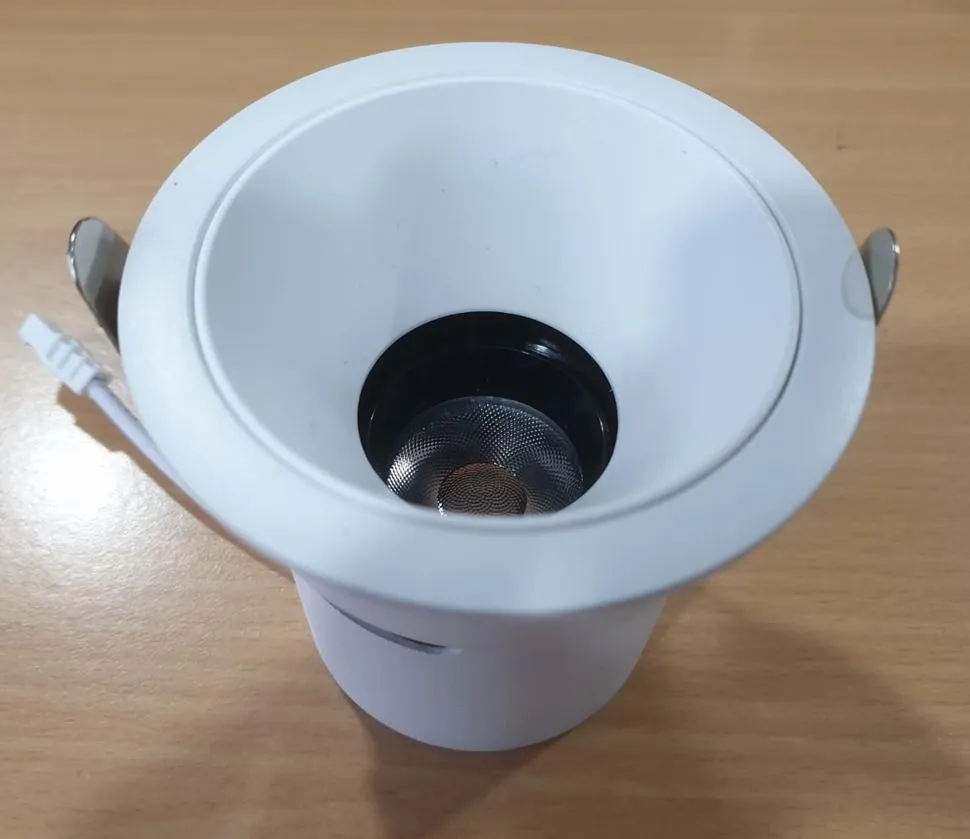 LED DOWN LIGHT 10W 6000K RD RES WH BODY D84MM